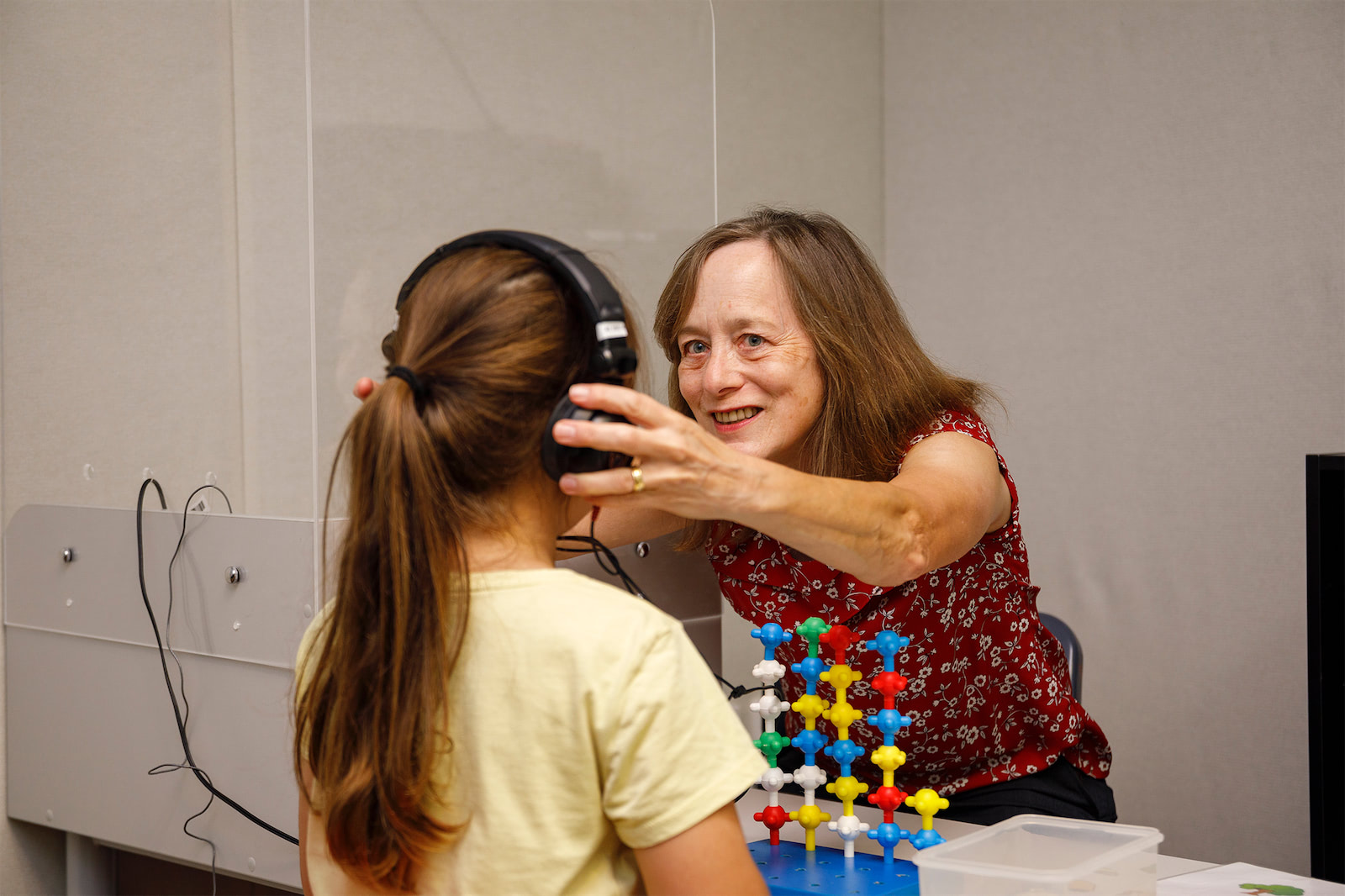 A child undergoing an Auditory Processing Disorder (APD) test.